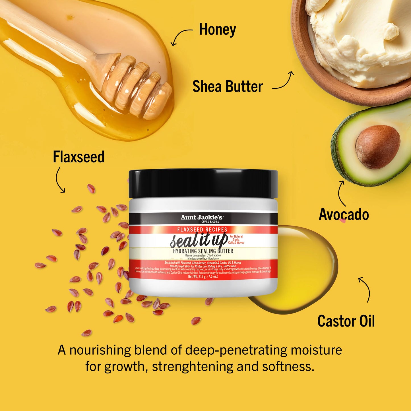Aunt Jackie's Flaxseed Seal It Up Hydrating Sealing Butter - 213g / 7.5oz