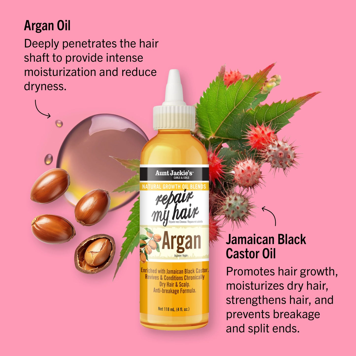Aunt Jackie's Repair My Hair Argan Growth Oil - 118ml / 4oz