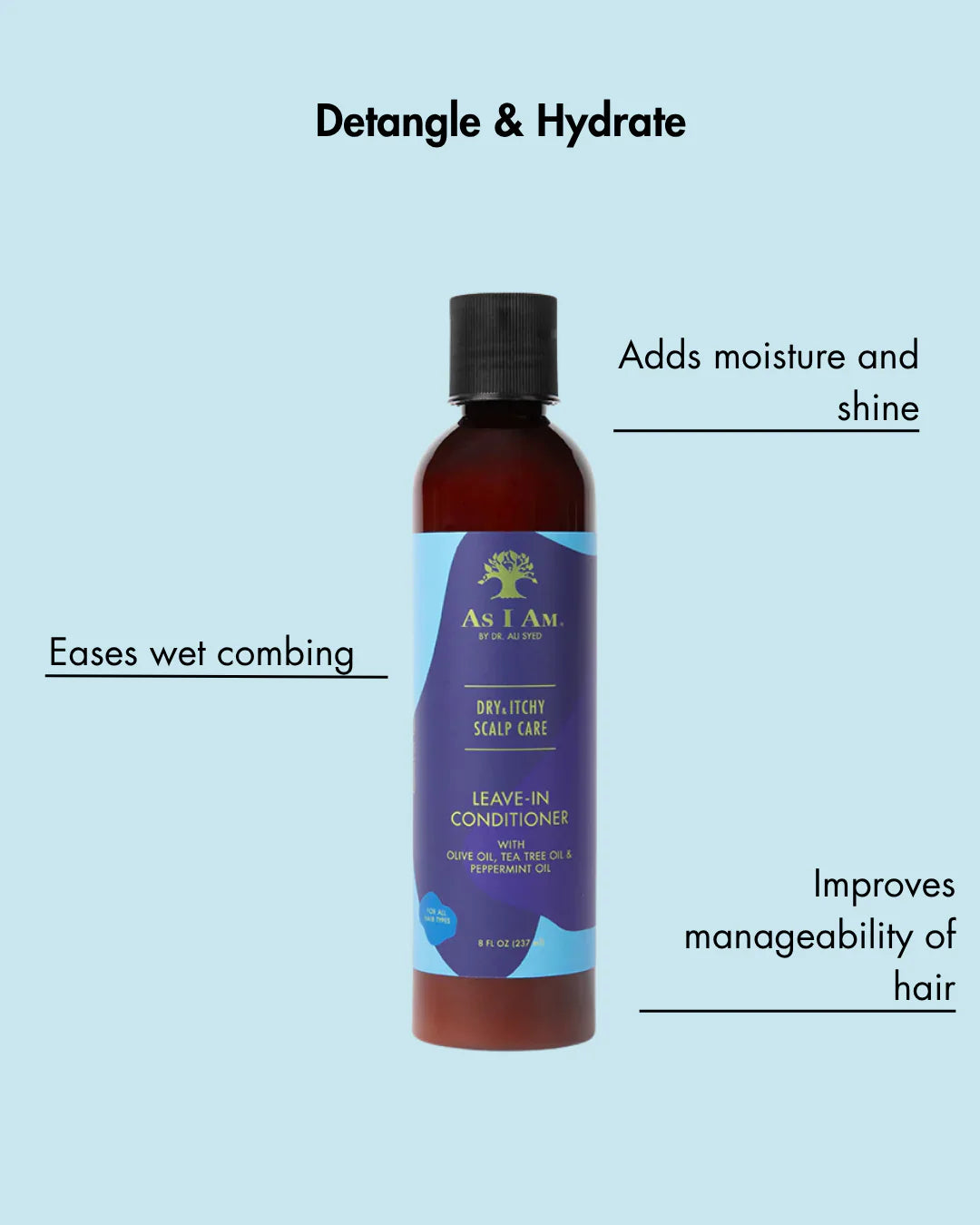 AS I AM Dry & Itchy Scalp Care Leave-In Conditioner - 237ml / 8oz