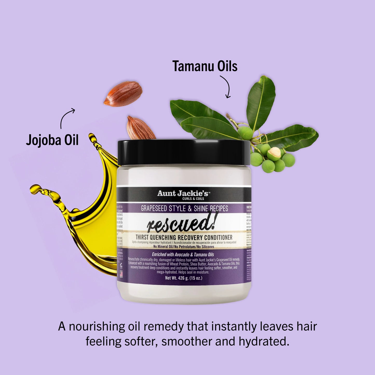 Aunt Jackie's Grapeseed Rescued Thirst Quenching Recovery Conditioner - 426g / 15oz