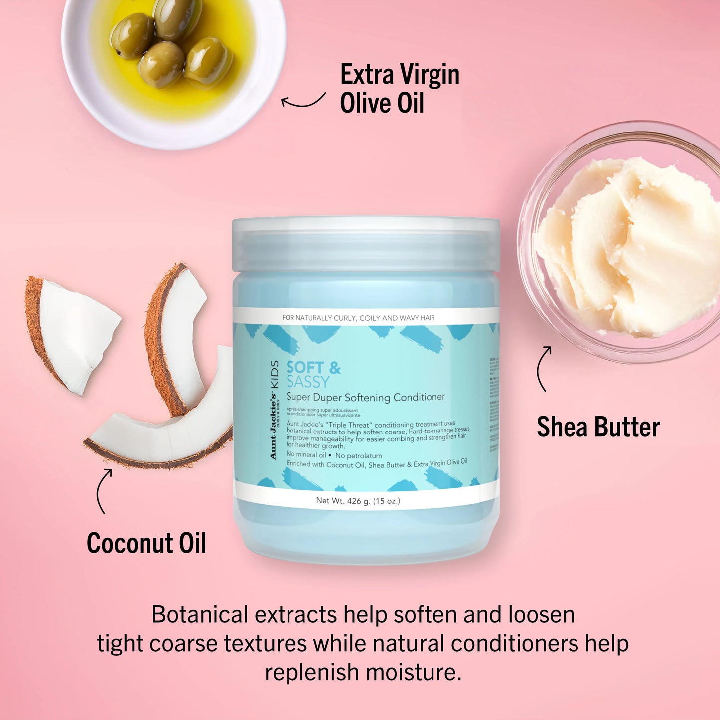Aunt Jackie's Kids Soft & Sassy Super Duper Softening Conditioner - 426g / 15oz