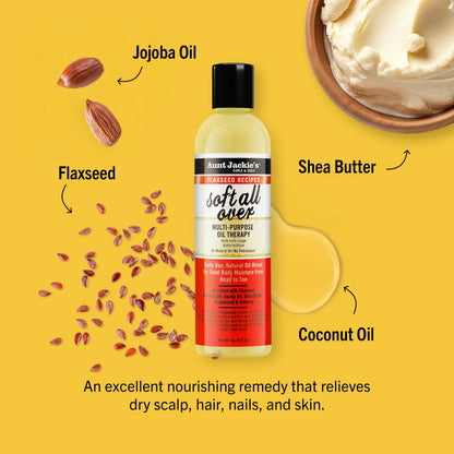 Aunt Jackie's Flaxseed Soft All Over Multi Purpose Oil -237ml / 8oz