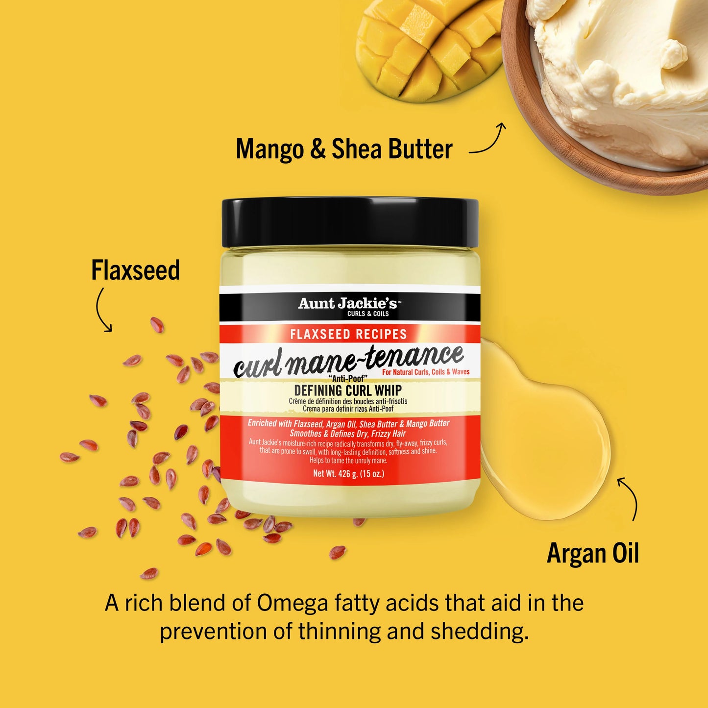 Aunt Jackie's Flaxseed Curl Manetenance Defining Curl Whip - 426g / 15oz