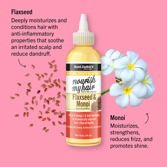 Aunt Jackie's Nourish My Hair Flaxeed & Monoi Growth Oil - 118ml / 4oz