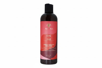Shampoo bottle with red label on a white background
