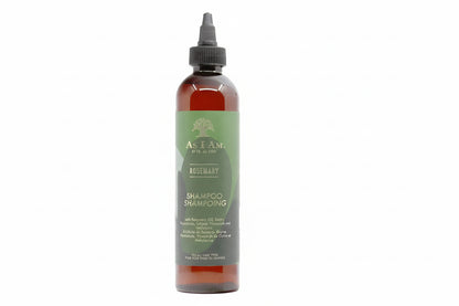 Shampoo bottle with green label on a white background