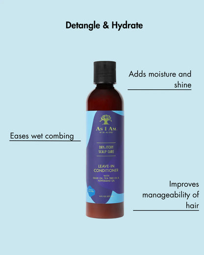 AS I AM Dry & Itchy Scalp Care Leave-In Conditioner - 237ml / 8oz