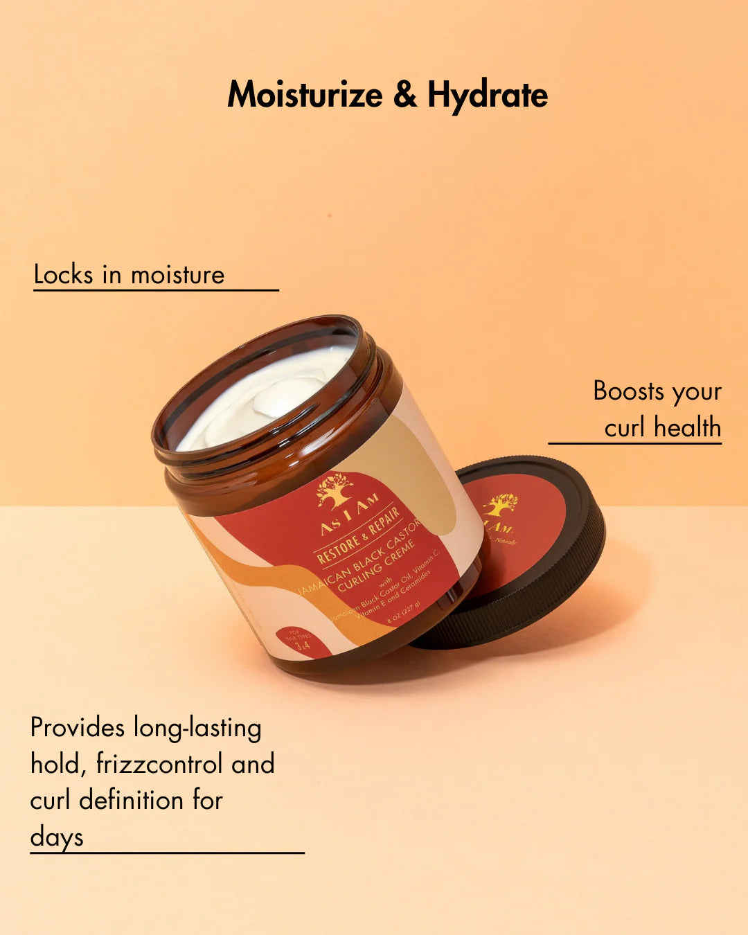 AS I AM Jamaican Black Castor Oil Curling Creme 237g / 8oz