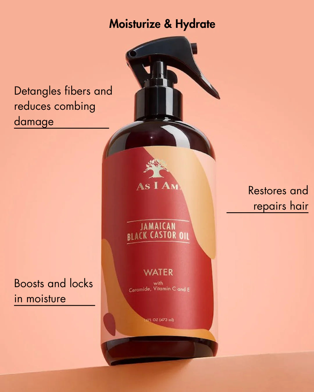 AS I AM Jamaican Black Castor Oil Water - 473ml / 16oz