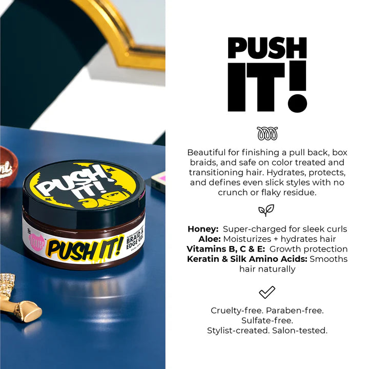 THE DOUX Push It! Honey Braid & Edge Gel - 237ml / 8oz
