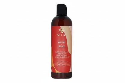Bottle of Jamaican Black Castor Oil Conditioner with red label on a white background